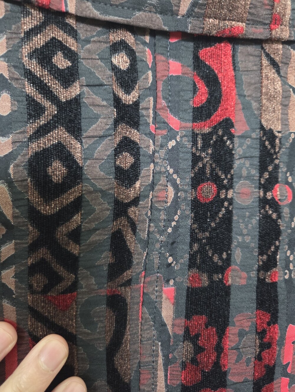 Vintage Joni B. Red & Black Patterned Blazer Artsy Office Dressy Special-Office - Picture 8 of 9